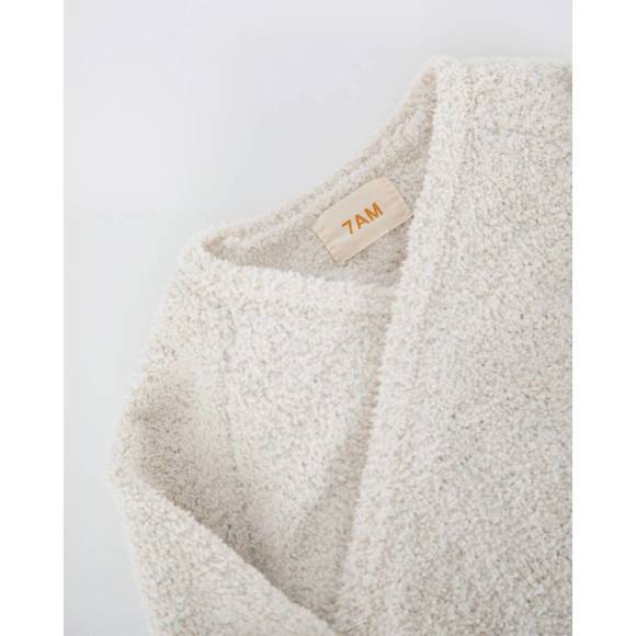 NEW 7AM ENFANT wrap fuzzy top in ecru - Picture 6 of 6
